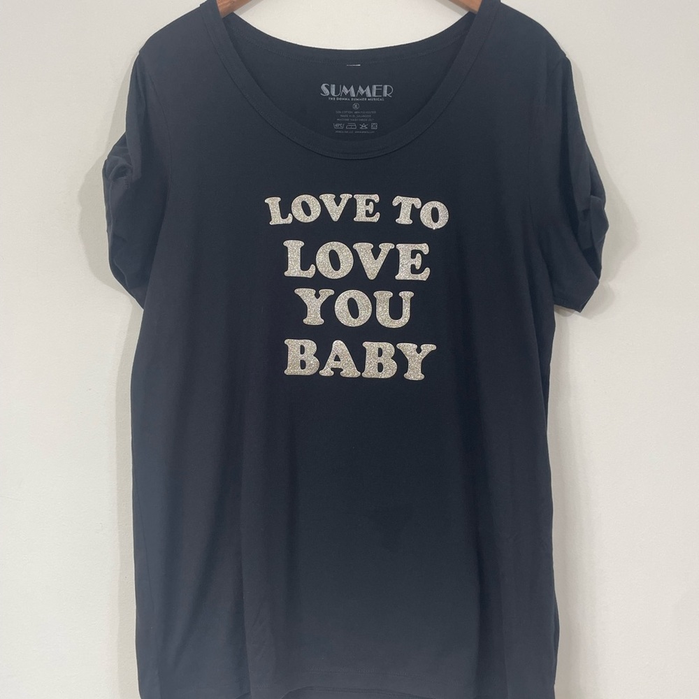 Donna Summer T-Shirt The Musical Love Glitter Disco XL T-shirt Black 70s Singer